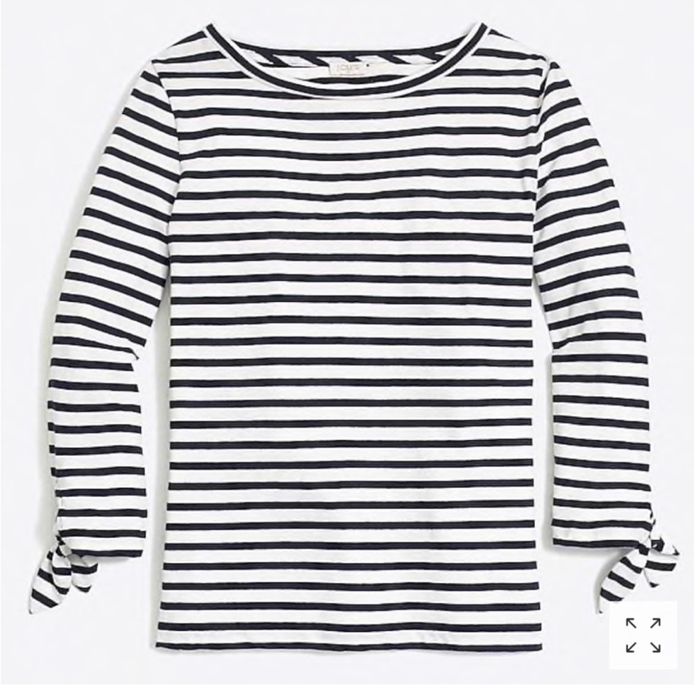 J Crew stripe tie sleeve shirt
